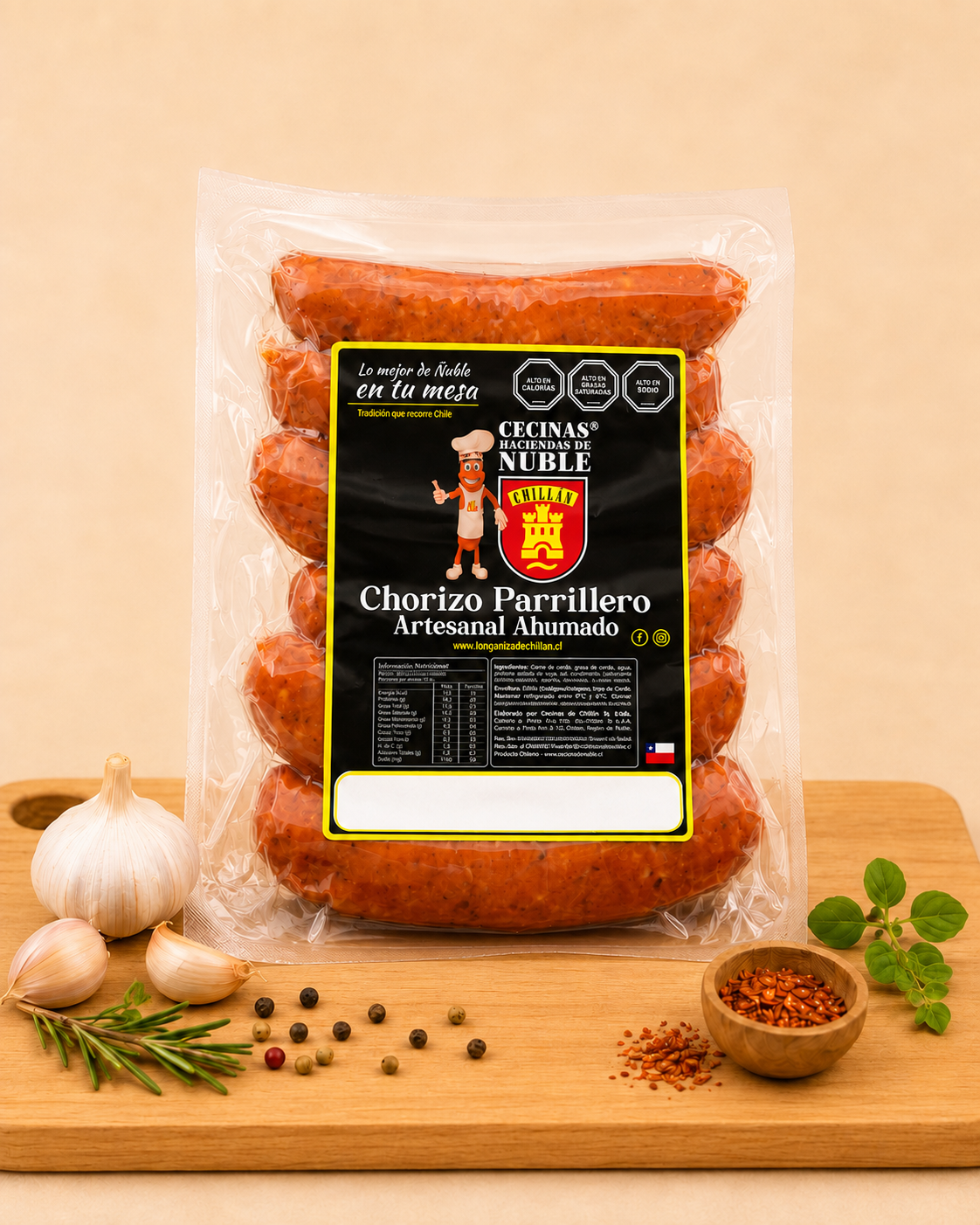 Chorizo parrillero artesanal ahumado